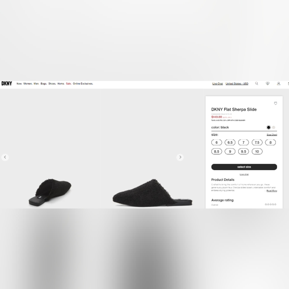 DKNY Sherpa Slide